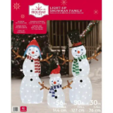 Walmart Christmas Clearance – Set of 3, Light-up LED Snowman Family Decoration