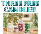 THREE FREE YANKEE CANDLES!! ENDS TODAY!