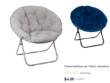 RUN DEAL! Saucer Chairs ONLY $4.50!