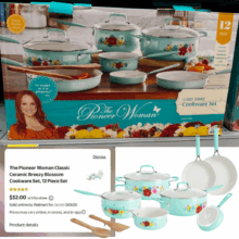 The Pioneer Woman Breezy Blossom Cookware Set ONLY $32!