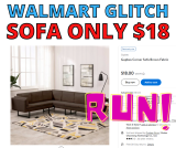 HUGE WALMART GLITCH – $1700 SOFA FOR $18 FREE SHIPPING!