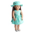 A-Waroom 1Pcs 18 inch Dolls Dress with Hat Daily Dress Casual Dress for 18 inch Doll