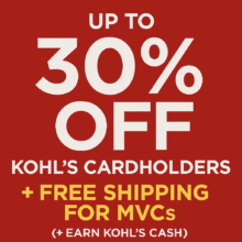 Up to 30% Off Kohl’s Cardholders Promo Code + Free Shipping for MVCs (+ Earn Kohl’s Cash)