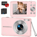 ACTITOP camera 1080P 44MP 16x Digital Zoom Kids Digital Camera, Pink