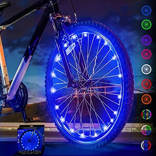 Activ Life Bike Wheel Lights (1 Tire, Blue) Hot Summer Gifts for Men & Cool, Birthday Gifts for Boys 4...