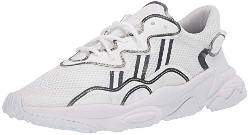 adidas Originals Mens Ozweego Sneaker, White/White/Black, 9