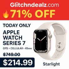 🔥 71% Off Apple Watch Series 7 GPS + Cellular 45mm – Today Only at Woot!