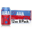 AHA Sparkling Water, Blueberry + Pomegranate Flavored Water, Zero Calories, Sodium Free, No Sweeteners, 12 fl oz, 8 Pack