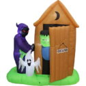 A Holiday Company 6Ft Inflatable Animated Monster Outhouse Scene, 6.5 Ft Tall, Multi