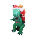 A Holiday Company 6' Tall Inflatable Santa on Dinosaur Holiday Decoration