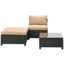 Ainfox 3 Pcs Outdoor Patio Furniture Sofa Set Clearance, Khaki