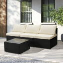 Ainfox 4 Pcs Outdoor Patio Furniture Sofa Set on Sale,,Beige