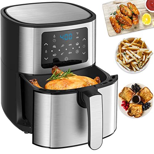 Air Fryer, BLUE STONE 8 in 1 Electric Hot Air Fryer with LCD Touch Panel, 6 Quart Digital Hot Oven...