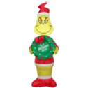 Airblown Grinch with Wreath Inflatable