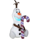 Airblown Inflatables 5 Foot Christmas Sitting Olaf Holding Candy Cane Disney