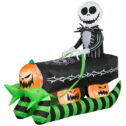 Airblown Inflatables 6.5FT Wide Halloween Inflatable The Nightmare Before Christmas Jack on Coffin
