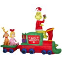 Airblown Inflatables Dr. Seuss Grinch Train Inflatable Christmas Décor, 9 ft