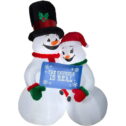 Airblown Inflatables Snowman Airblown Christmas Yard Inflatable, with Banner 10'