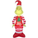 Airblown Inflatables Yard Decoration Grinch in Pajamas Dr. Seuss, 5.5 ft