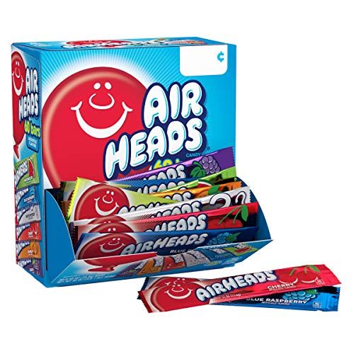 Airheads Candy Bars, Variety Bulk Box, Chewy Full Size Fruit Taffy, Gifts, Holiday, Parties, Concessions, Pantry, Non Melting, Party, 60...