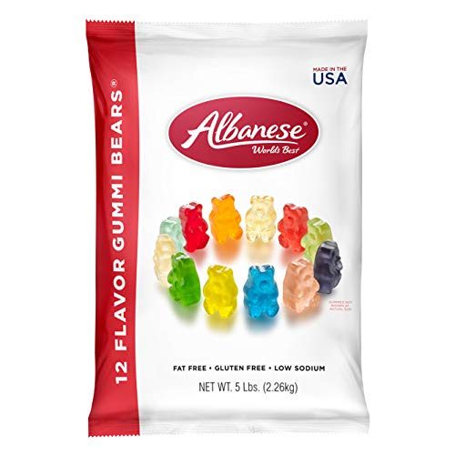 Albanese World's Best 12 Flavor Gummi Bears, 5 Pound Bag