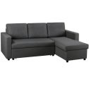 Alden Design Sectional Sleeper Sofa with Pull Out Bed and Storage, Dark Gray