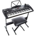 Alesis Melody 61| 61-Key Portable Keyboard with Stand, Bench, Headphones, and Microphone