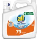 all Liquid Laundry Detergent with OXI Stain Removers and Whiteners, Free Clear, 141 Ounce, 79 Loads