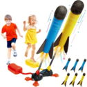 Allaugh Toy Rocket Launcher for 4-12 Kids, Outdoor Toys Dual Rocket Launcher with 6 Foam Rockets & 2 Stomp Launchers...