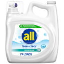 all Liquid Laundry Detergent, Free Clear with Odor Relief, 141 Fluid Ounces, 79 Loads