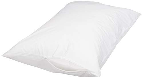 Amazon Basics 100% Cotton Hypoallergenic Pillow Protector Case - Queen, White
