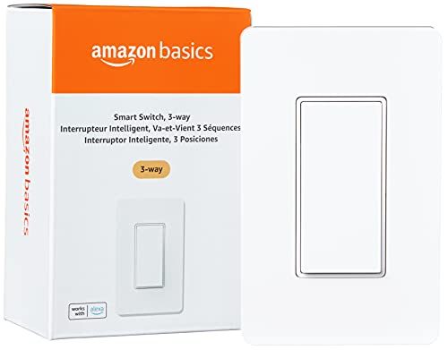Amazon Basics 3-Way Smart Switch, Neutral Wire Required, 2.4 Ghz WiFi, Works with Alexa