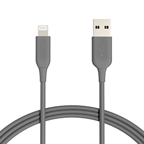 Amazon Basics ABS USB-A to Lightning Cable Cord, MFi Certified Charger for Apple iPhone, iPad, Gray, 6-Ft