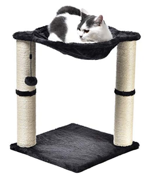 Amazon Basics Cat Tree Tower with Hammock and Scratching Posts for Indoor Cats - 15.75 x 19.7 x 15.75 Inches,...
