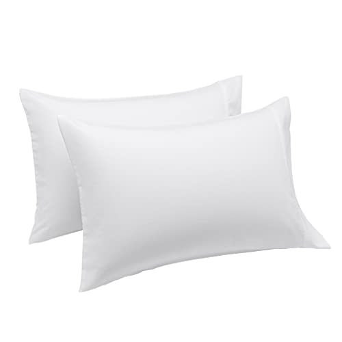 Amazon Basics Lightweight Super Soft Easy Care Microfiber Pillowcases - 2-Pack, Standard, Bright White