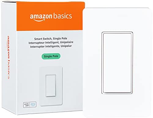 Amazon Basics Single Pole Smart Switch, Neutral Wire Required, 2.4 Ghz WiFi, Works with Alexa