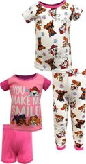 AME Sleepwear Girls' Paw Patrol You Make Me Smile Cotton 4 Piece Infant Pajamas (12 mo) Pink