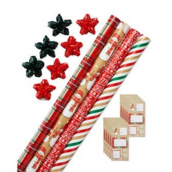 American Greetings Christmas 41-Piece Value Gift Wrap Set with Bows and Tags...