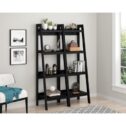 Ameriwood Home Hayes 4 Shelf Ladder Bookcase Bundle, Black