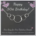 Anavia 50th Birthday Gifts for Women, Custom Fifty Birthday Gift Ideas for 50th Years Old Women, 925 Sterling Silver 5...