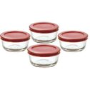 Anchor Hocking Classic Glass Food Storage Containers with Lids, Red, 1 Cup (Set of 4)