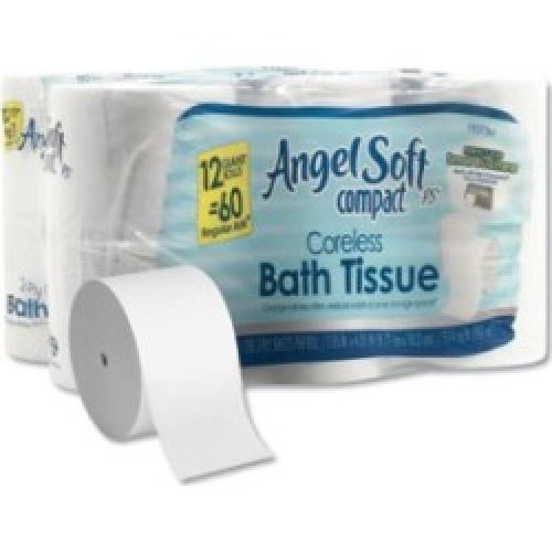Angel Soft Compact Coreless 2-Ply Toilet Paper, 12 Rolls (Gpc1937300)
