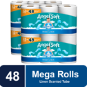Angel Soft Toilet Paper with Fresh Linen Scented Tube, 48 Mega Rolls = 192 Regular Rolls, 2-Ply Bath Tissue -...