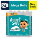 Angel Soft Toilet Paper, 24 Mega Rolls, Soft and Strong Toilet Tissue
