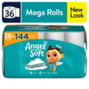 Angel Soft Toilet Paper, 36 Mega Rolls, Soft and Strong Toilet Tissue