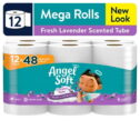 Angel Soft Toilet Paper, 12 Mega Rolls, Scented Tube, Soft and Strong Toilet Tissue