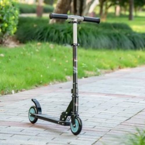 Aosom One-click Folding Kids Kick Scooter w/ Adjustable Handlebar, Push Rider with Kickstand for Boys and Girls