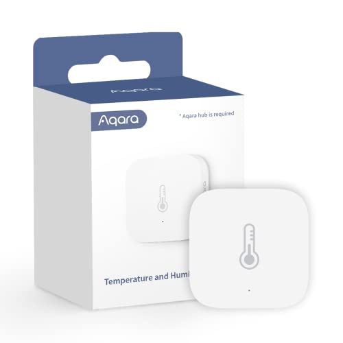 Aqara Temperature and Humidity Sensor, REQUIRES AQARA HUB, Zigbee, for Remote Monitoring and Home Automation, Wireless Thermometer Hygrometer, Compatible with...