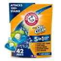 ARM & HAMMER Plus OxiClean 5-in-1 Laundry Detergent Power Paks Laundry Soap Pods, 42 Count