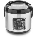 Aroma 8 Cup Digital Cool-Touch Rice Cooker and Food Steamer, Stainless, Factory Remanufactured